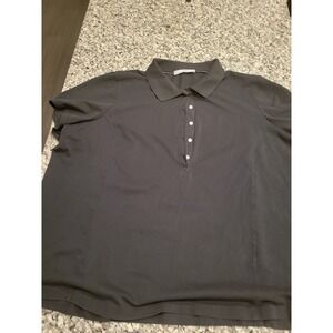 Lee Riders Womens 4X Black Short Sleeve Collared Polo Shirt Cotton